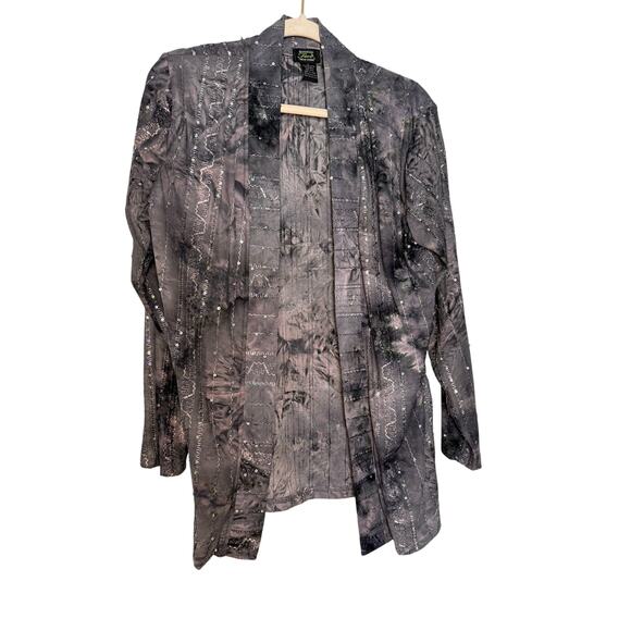 Shannon Ford grey tie dye embellished open front cardigan - Picture 1 of 6